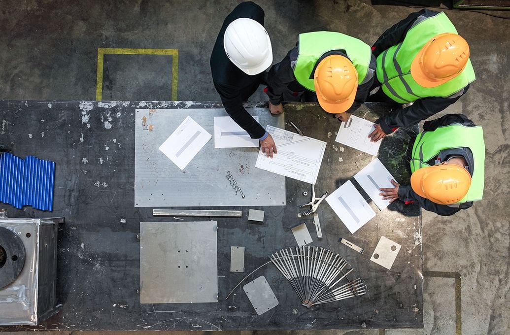 builders reviewing plans 