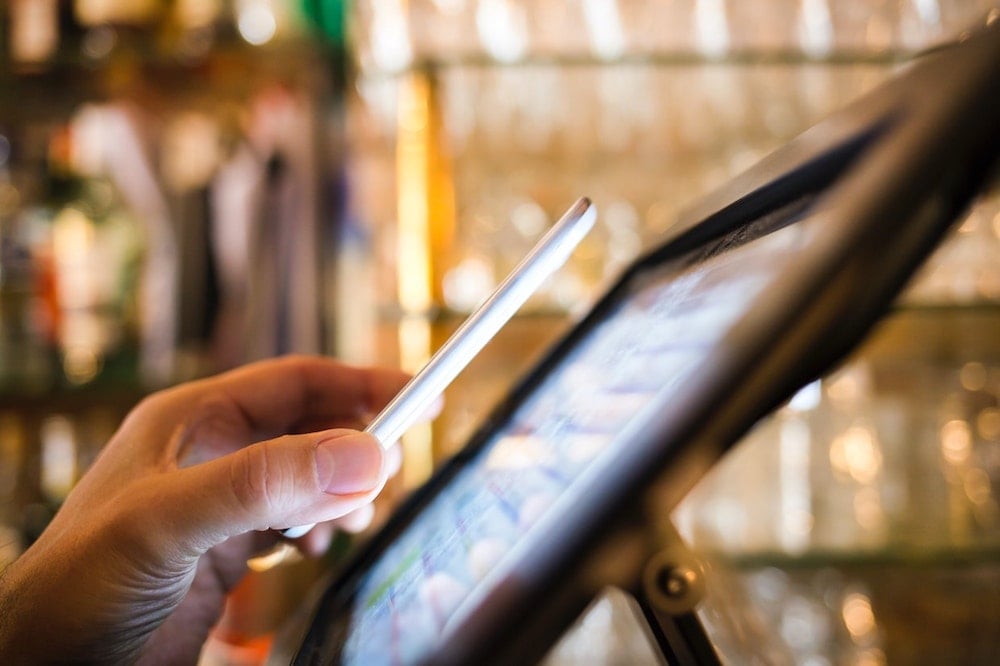 Man using tablet