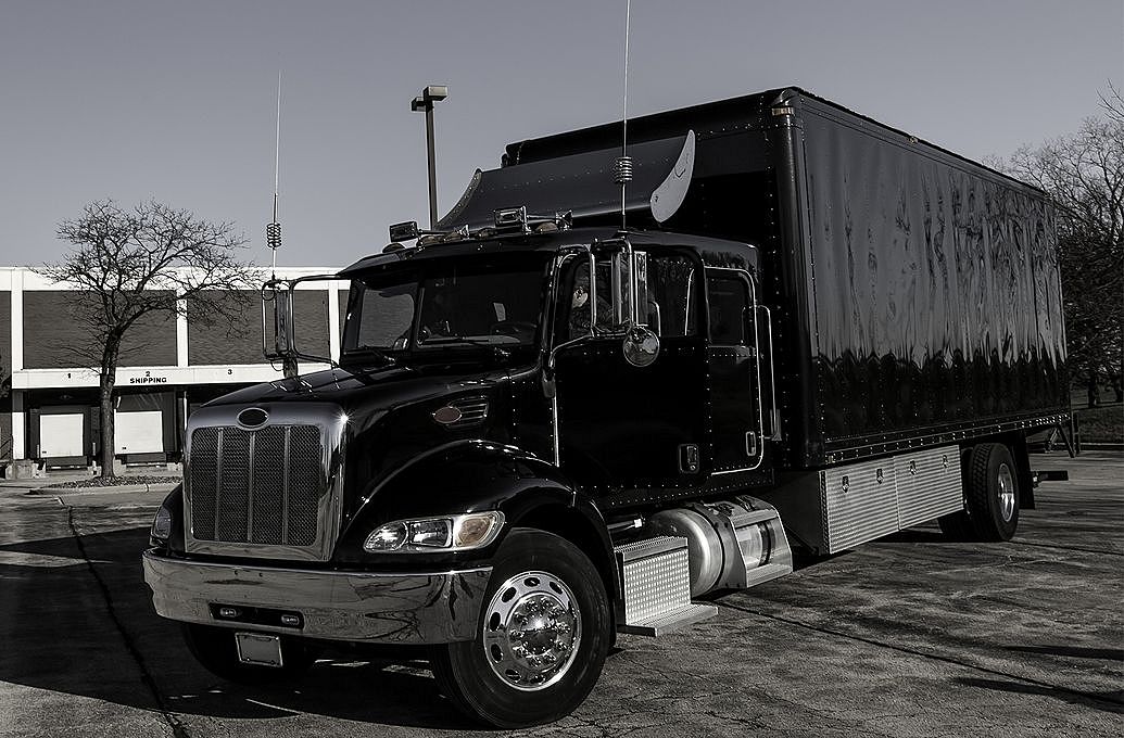 black semi truck